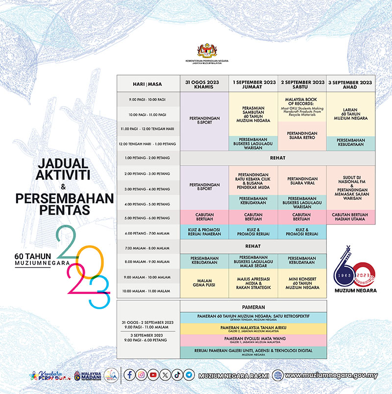 Jadual Aktiviti & Persembahan Pentas