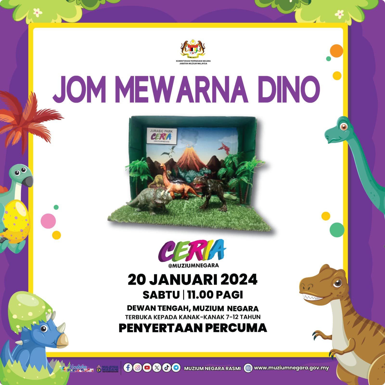 Ceria@MuziumNegara: Jom Mewarna Dino